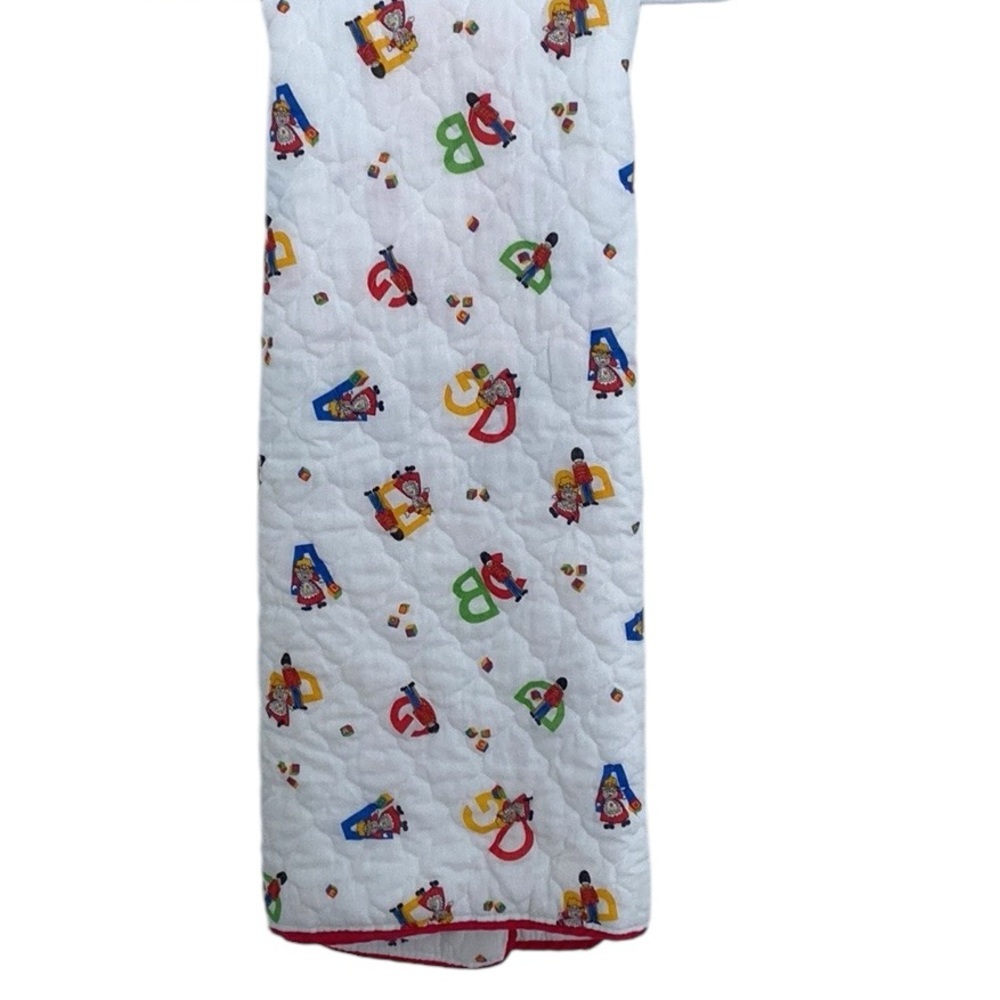 Vintage Quilted Cotton Baby Toddler Alphabet Blanket